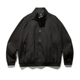WIAOFELLAS  -  Mens Jacket Japanese Style Classic Daily Tops Ribbed Vertical Texture Street Zip-Up Raglan Baggy Bomber Trendy Top Men's Clothes