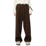 Wiaofellas  -  fall outfit New Korean Style Men's Suit Pants Soldi Color Casual Straight Droop Bottom Wide Leg Loose Simple Male Trousers