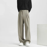 Wiaofellas  -  Men's Light Luxury Naples Slim-fit Suit Pants Casual Japanese Retro Premium Quality Elegant Popular Leisure Trousers Spring