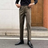 WIAOFELLAS  -  Men's Pants Autumn Cotton Casual Korean Pants Men's Trousers Straight Slim Fit Tooling Long Pants Men's Fashion B374