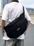 WIAOFELLAS  -  New simple mobile phone bag men's large-capacity shoulder bag fashion Messenger bag Harajuku style chest bag