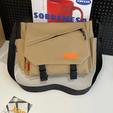 WIAOFELLAS  -  Retro messenger bag men's design simple shoulder bag fashion messenger bag students' class bag