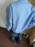WIAOFELLAS  -  Punk Spliced Jacket High-end Blue Short Work Cargo Coat Men's Handsome Trendy Solid Color Zipper Jacket All-match Top
