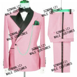 Wiaofellas  -  Italian Style Suits For Men Slim Fit Groom Tuxedo Wedding Double Breasted Formal Jacket With Pants Custom Male Fashion