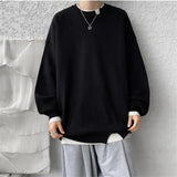 WIAOFELLAS  -  Autumn Winter Fake two sweaters Men Vintage Loose Casual Pullovers Male Solid Knitting Sweaters Streetwear Knit Pullovers 8XL