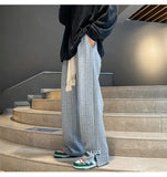 WIAOFELLAS  -  Spring pants high street tide casual sports trousers men's American design trendy brand draped wide-leg floor trousers