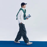 Wiaofellas  -  Mentmate 23aw Japan fashion Ciboy Lazy Retro Washed Blue Jeans Men's Daddy Casual Trousers