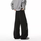 Wiaofellas  -  Autumn Men's Goth Letter Printed Baggy Straight Leg Trousers Hip Hop Fashion Cotton Sports Pants Y2K Vintage Pantalones Hombre