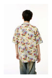 Wiaofellas  -  Men's Wear Summer New Hawaiian Style Oil Painting Flower Shirt Streetwear Loose Short Sleeve Single Breasted Shirts