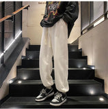 Wiaofellas  -  Winter Thickened Fleece Straight Leg Casual Pants Men's Trendy Lamb Velvet Versatile Cool Teenage Sports Fashion Trousers
