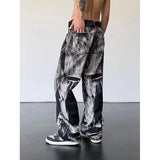 Wiaofellas  -  Hip Hop Jeans Tie Dyed Jeans Men's Jeans Retro Jeans Fashion Pants New Men's Pants