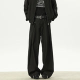 WIAOFELLAS  -  Deconstruction Design Pleated Wide Leg Trousers Men American Vintage Drape Suit Pants Streetwear Fall Loose Leisure Pants