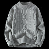 Wiaofellas  -  Men Solid Color Sweater Autumn/winter Men's Long Sleeved Sweater Soft Warm And Comfortable Top With Thick Warm Wool Pullovers