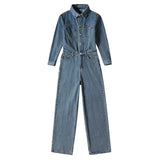 WIAOFELLAS  -  Spring Autumn Baggy Cargo Denim Coveralls For Men Women Classic Jeans Jumpsuit Jacket With Pants One Piece Catsuits