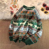 WIAOFELLAS  -  Ugly Christmas Sweater Deer Knitted Oversized Pullovers Soft Warm Quality Harajuku Festival O-Neck Vintage Casual Mens Clothing