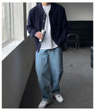 WIAOFELLAS  -  Autumn and Winter Thick Sweater Jacket Men's Solid Color Loose and Handsome Knitted Cardigan Casual Neutral Style