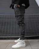 Wiaofellas Leisure multi pocket workwear slim fit straight leg small ankle sports jogger cargo pants