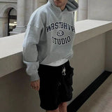 WIAOFELLAS  -  Autumn And Winter Men's Fashionable Hoodie Trendy Hip-Hop High Street Retro Letter Printed American Style Loose Pullover