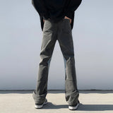 WIAOFELLAS  -  Patchwork Jeans Men Vertical Panelled Streetwear American Style Oversize Straight Spring Autumn Handsome Mopping Trousers Cozy