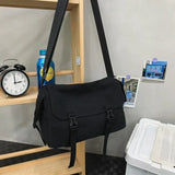 WIAOFELLAS  -  Men Women Single Shoulder Tooling Postman College Student Commuter Large Capacity Canvas Crossbody Bags Fashion Trend Bag