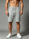 Wiaofellas  -  Men Solid Drawstring Straight Sports Shorts Summer Breathable Loose Cotton Quick Dry Five Point Casual Pants Cross Border New