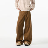 WIAOFELLAS  -  Maillard pants men's autumn and winter American retro trendy brand loose wide-leg pants handsome casual large size work pants