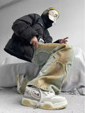 WIAOFELLAS  -  New High Street Vintage Baggy Jeans Washed and Old Y2K Men and Women Sagging Streetwear Hip-hop Straight Jeans Long Pants Korean