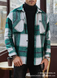 WIAOFELLAS  -  Men's Flannel Shirts Casual Button Down Plaid Shirt Jacket Long Sleeve Fleece Shacket with Pockets