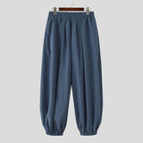 Wiaofellas  -  Men Plaid Pants Elastic Waist Joggers Loose Casual Wide Leg Trousers Men Streetwear Baggy Fashion Male Long Pants