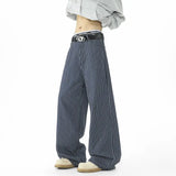 WIAOFELLAS  -  Blue Striped Jeans Men Fashion Casual Baggy Straight Jeans Men Streetwear Korean Loose Wide Leg Jeans Mens Denim Trousers S-3XL