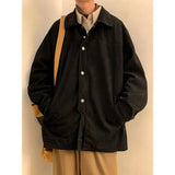 WIAOFELLAS  -  American Retro Corduroy Jackets Men's High Street Loose Casual Personality Niche Jacket Men Tops Overcoat Male Clothes
