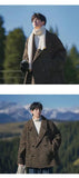 WIAOFELLAS  -  Woolen Plaid Short Casual Coat Versatile Coat Loose Windbreaker Ins Cool and Trendy