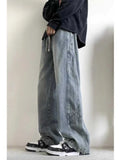 WIAOFELLAS  -  Autumn Retro Loose Gothic High Waist Casual Wide Leg Pants Men Oversized Jeans Street Rock Fashion Pants Men Clothing