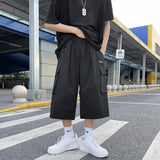 Wiaofellas  -  Summer Mens Casual Shorts New Solid Color Multi Pocket Shorts for Men Fashion Men Work Shorts Coffee Oversized Cargo Shorts