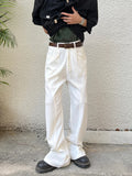WIAOFELLAS  -  Men Suit Pants Trousers Men Business Suit Pants Formal Dress Pants Wide Leg Loose Man Classic Solid Color Long Trousers A074