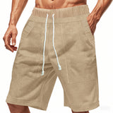 WIAOFELLAS  -  Summer Men's Casual Shorts Patchwork Drawstring Running Sports Short Pants Male Jogger High Street Straight Knee Length Shorts