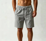 Wiaofellas  -  Men American Summer Linen Shorts Thin Cotton Linen Loose Plus Size Casual Five Inch Drawstring Shorts
