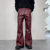 WIAOFELLAS  -  PU Leather Pants Men Streetwear Fashion Hip Hop Punk Gothic Vibe Casual Faux Leather Pant Man Boyfriend Motorcycle Trousers