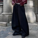 WIAOFELLAS  -  American Street Retro Deconstructed Scimitar Trousers Unisex 2025 Summer New Loose Wide-Leg Drape Mopping Casual Trousers Men