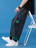 WIAOFELLAS  -  Men Jeans Hole Harem Trousers Oversized Curve Clothes Slim High Waist Stretch Denim Pencil Pants Spring Autumn