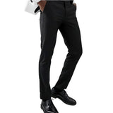 Wiaofellas  -  Slim Fit Formal Trousers with Side Satin Stripe for Wedding Evening Black Men's Suit Pants Stylish Men's Fashion