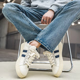 WIAOFELLAS  -  New Platform Shoes Men Casual Sneakers Blue Lace-Up Man Skateboard Shoes Comfortable Wear-Resistant Men's Vulcanized Shoes