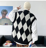 WIAOFELLAS  -  New Autumn Winter Fashion Trend Casual Vneck Cardigan Vest For Men Highquality Korean Version Loose Comfortable Versatile Jacket