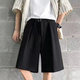 WIAOFELLAS  -  Mens Suit Shorts Summer Fashion Korean Version Solid Color Drape Five-Point Pants Popular Casual Trend Loose Street Y2k Shorts