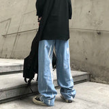 Wiaofellas  -  Trend Brand Gradient Tie Dye Jeans for Men Loose Fit Plus Size High Street Couple Wide Leg Straight Leg Camouflage Dad