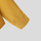 WIAOFELLAS  -  Men Shirt Solid Color Stand Collar Long Sleeve Button Men Clothing Streetwear Fashion Loose Casual Tops Male Shirts