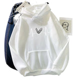 WIAOFELLAS  -  Autumn Winter Heart Print Hoodie Unisex Couple Style Polyester Fiber Full Sleeve Streetwear Trendy Top for Men And Women