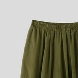 WIAOFELLAS  -  Men Pants Solid Color Elastic Waist Loose Wide Leg Trousers Men Streetwear 2025 Joggers Fashion Casual Long Pants S-5XL