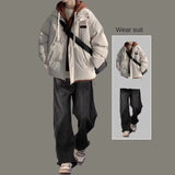 WIAOFELLAS  -  Winter Thick Padded Jacket for Men's Fake Two piece Parka Jackets Rascal Handsome Men's Winter Warm Cotton Padded Puffer Jacket