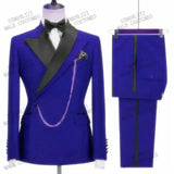 Wiaofellas  -  Italian Style Suits For Men Slim Fit Groom Tuxedo Wedding Double Breasted Formal Jacket With Pants Custom Male Fashion